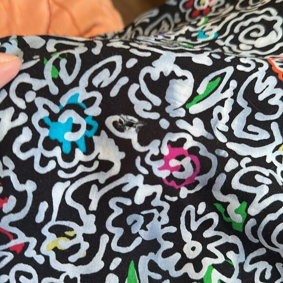 Vintage 80s J.H. Collectible Black & Gray Stylized Floral Patterned Skirt Set - Picture 8 of 8